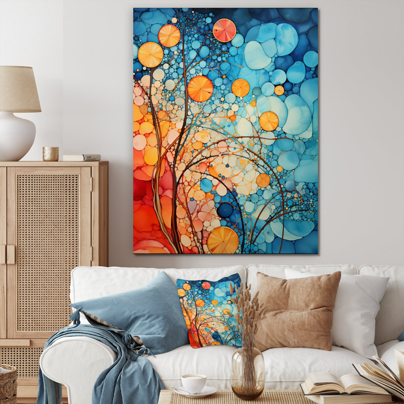 Mosaïque abstraite sur toile, H 44 po x l 34 po x P 1,5 po, Toile tendue