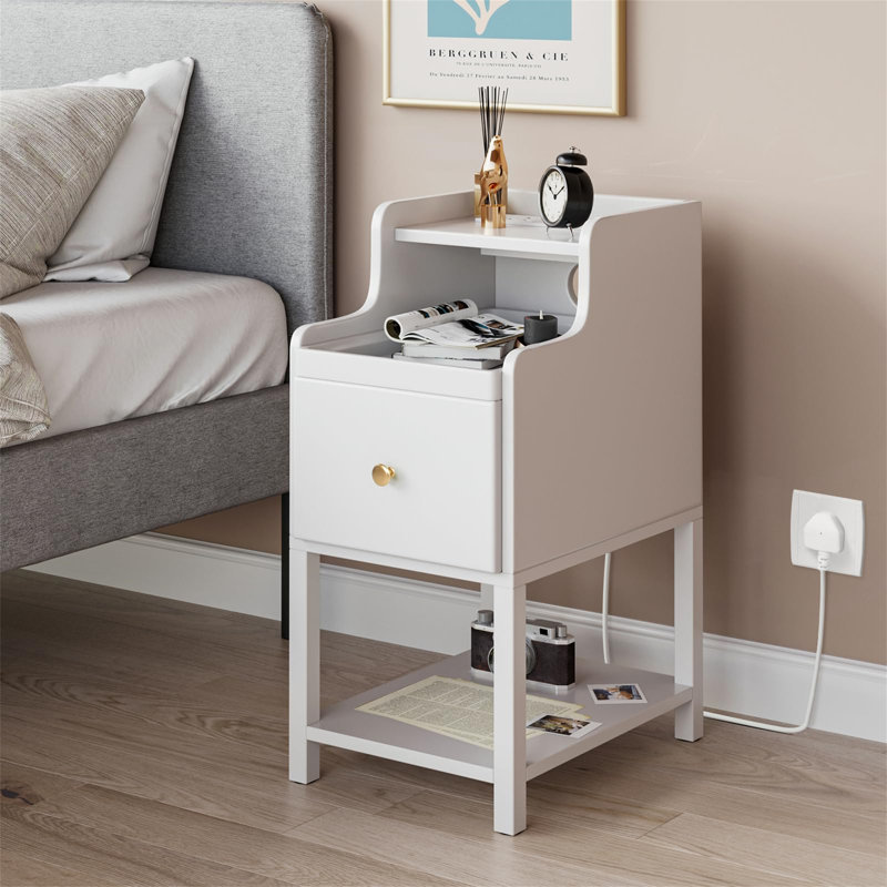 30cm W Manufactured Wood Bedside Table