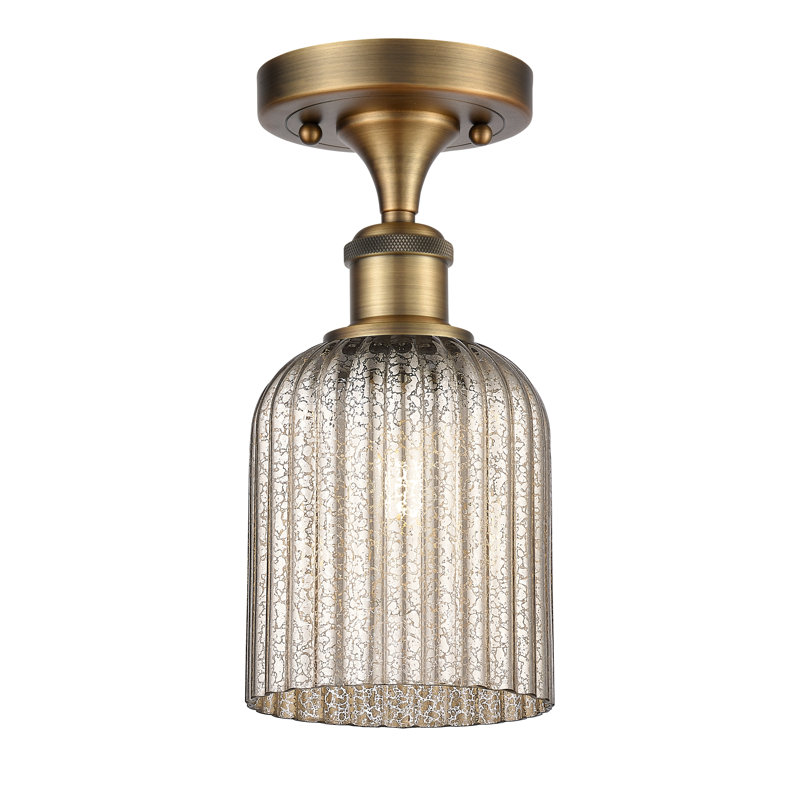 Ballston - Adriena - 1 Light 5" Semi-Flush Mount, Brushed Brass, Clear