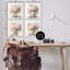 Jolies pivoines roses, ensemble de 4 toiles murales par LSR Design Studio