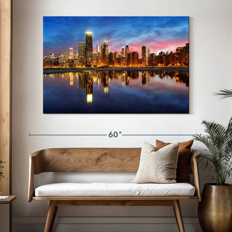 Harpa Chicago Skyline Lights, 34" H x 51" W