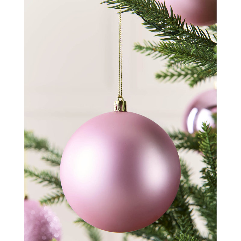 11cm Polystyrene Bauble, 11 cm H x 9.9 cm W x 9.9 cm D, pink, 9