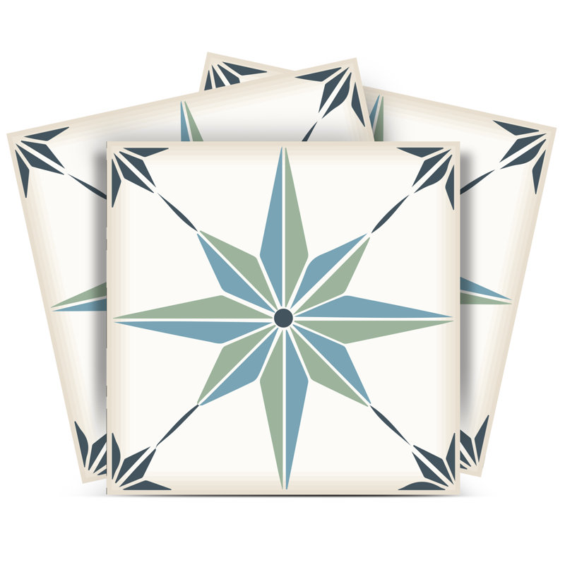 Carreau de mosaïque en vinyle auto-adhésif, Bleu clair, 12 po x 12 po