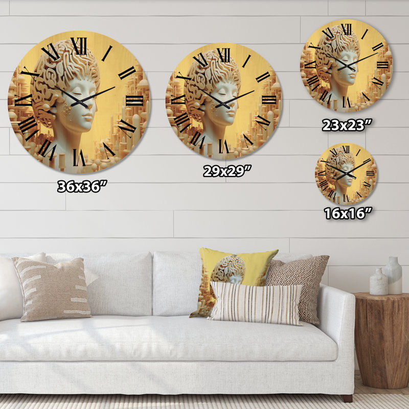 Horloge murale en bois massif Parneet, Grand