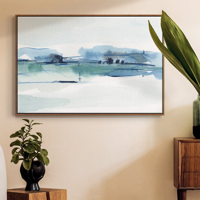 Ultramarine Vista II, H 17 po x l 25 po x P 2 po, Toile avec cadre noyer
