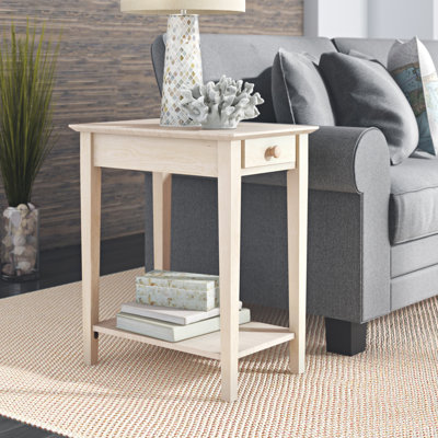 Sunbury Solid Wood End Table with Storage
