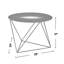 Table de bout ronde en métal avec finition grise