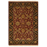 Hand-Knotted High-Quality Red and Black Area Rug