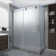Langham XL 64" W x 80" H Frameless Rectangle Sliding Shower Enclosure with Fixed Panel