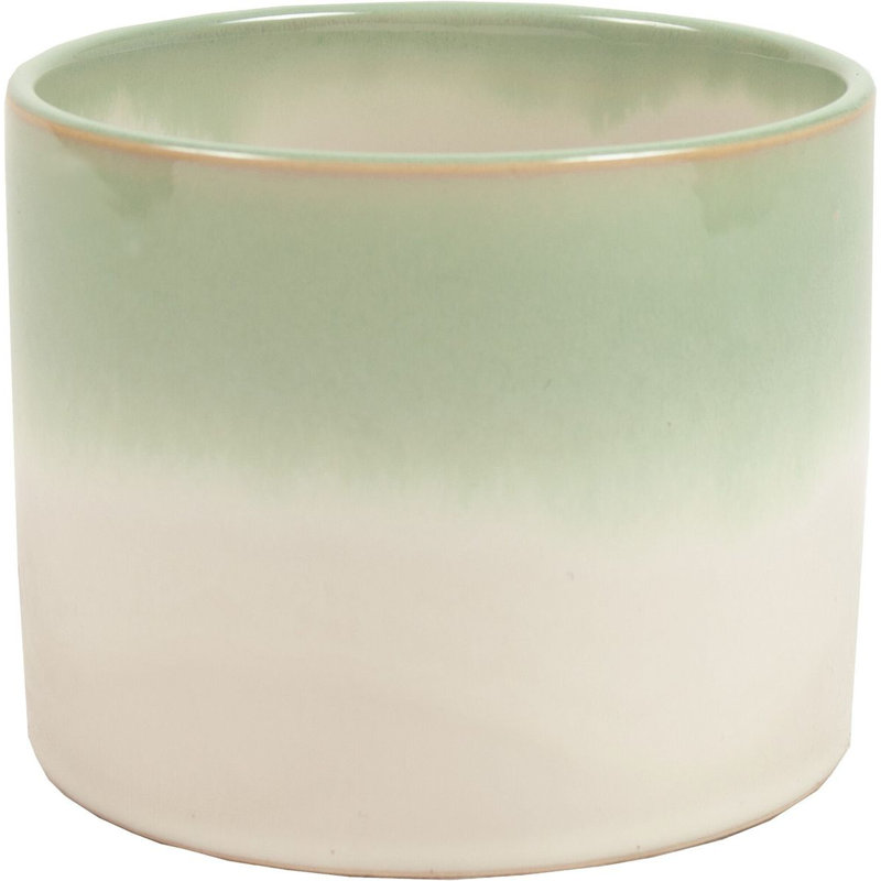 Jerrod Ceramic Pot Planter, Green, 3.9" H x 4.7" W x 4.7" D