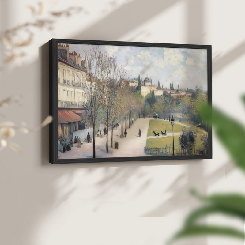Paysage, série XXX, reproduction encadrée, H 22 po x l 28 po, Noir, noir, noir, noir