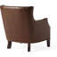 Fauteuil d'appoint, garniture cloutée, cuir fleur brun, bois d'hévéa
