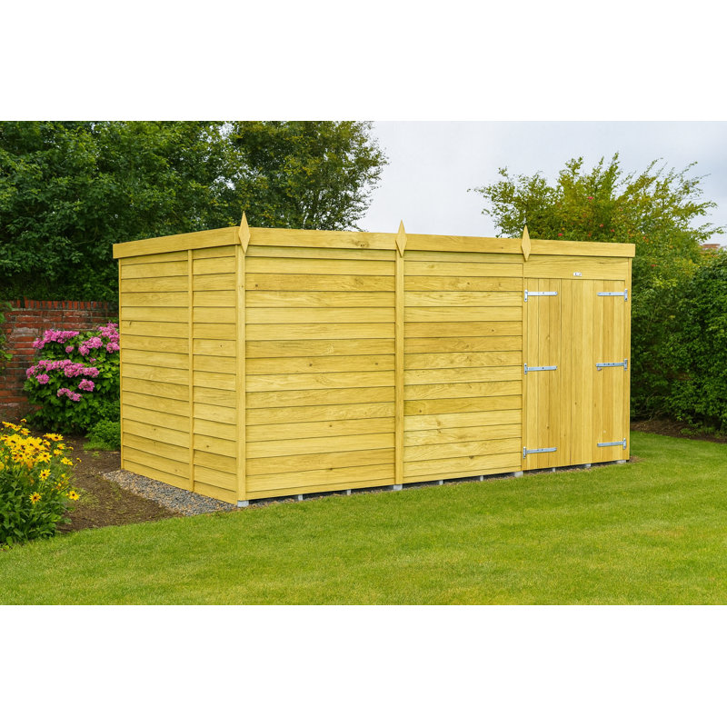 14ft x 7ft Pent Shed - Double Door without Windows