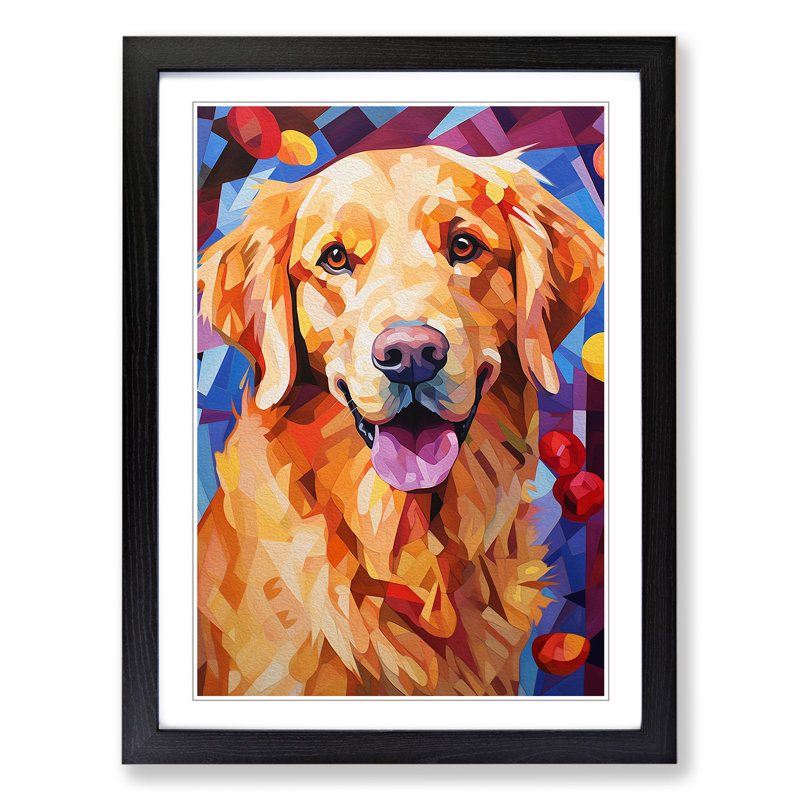 Golden Retriever Cubism - Framed Print