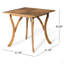 Table de salle à manger d'extérieur carrée en bois d'acacia