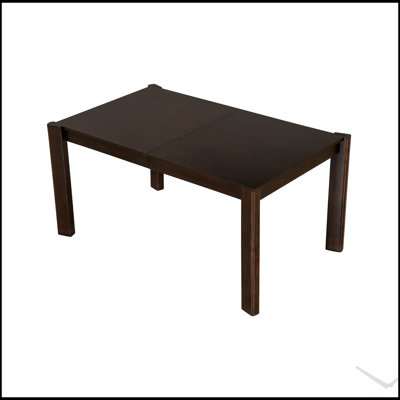 Expandable Farmhouse Modern Solid Wood Dining Table – Space-Saving Design in Walnut (59 to 73 Inches)