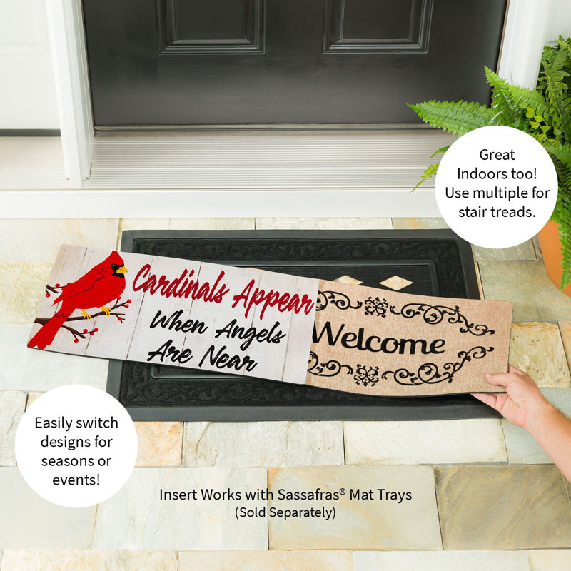 Cardinals Appear When Angels Are Near Outdoor Rubber Door Mat
