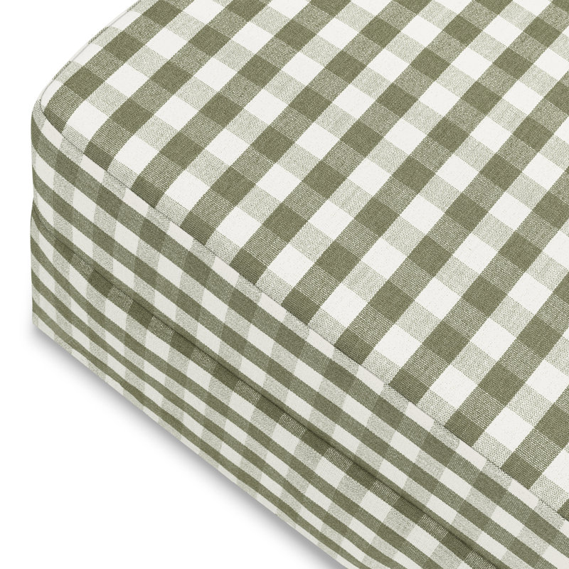 Crawford Ottoman, Green Gingham