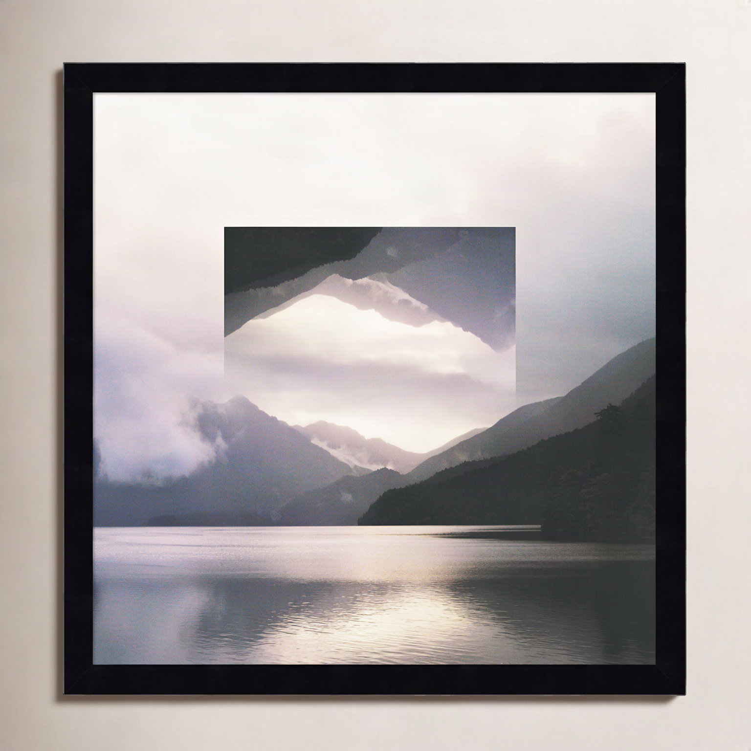 Reflected Landscape II Photo Print, Black, 17" H x 17" W x 1" D