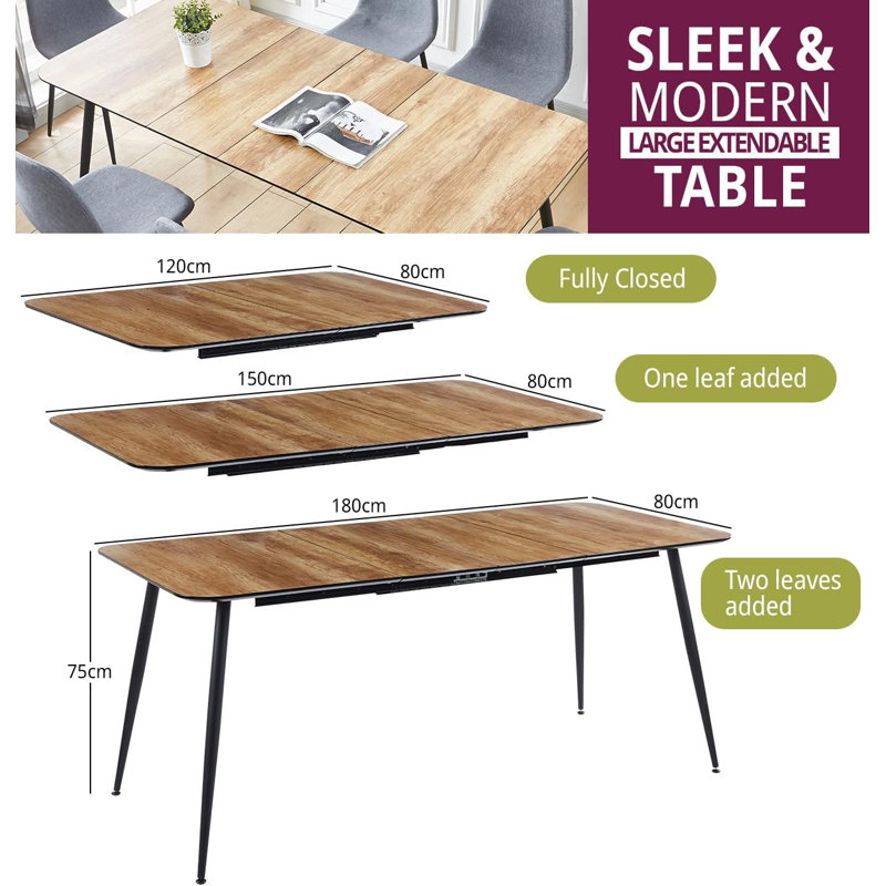 Antigua Extendable Metal Base Dining Table