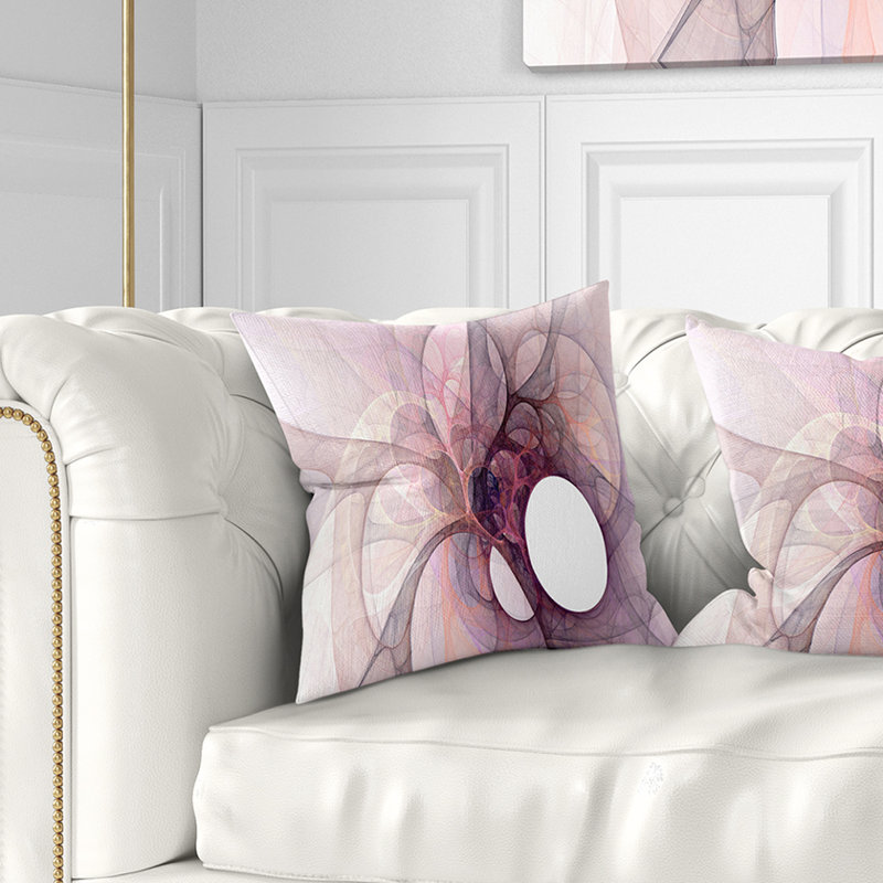 Oreiller de coussins à ailes en fractal clair Abstract, 16 po x 1 po, Coussin décoratif