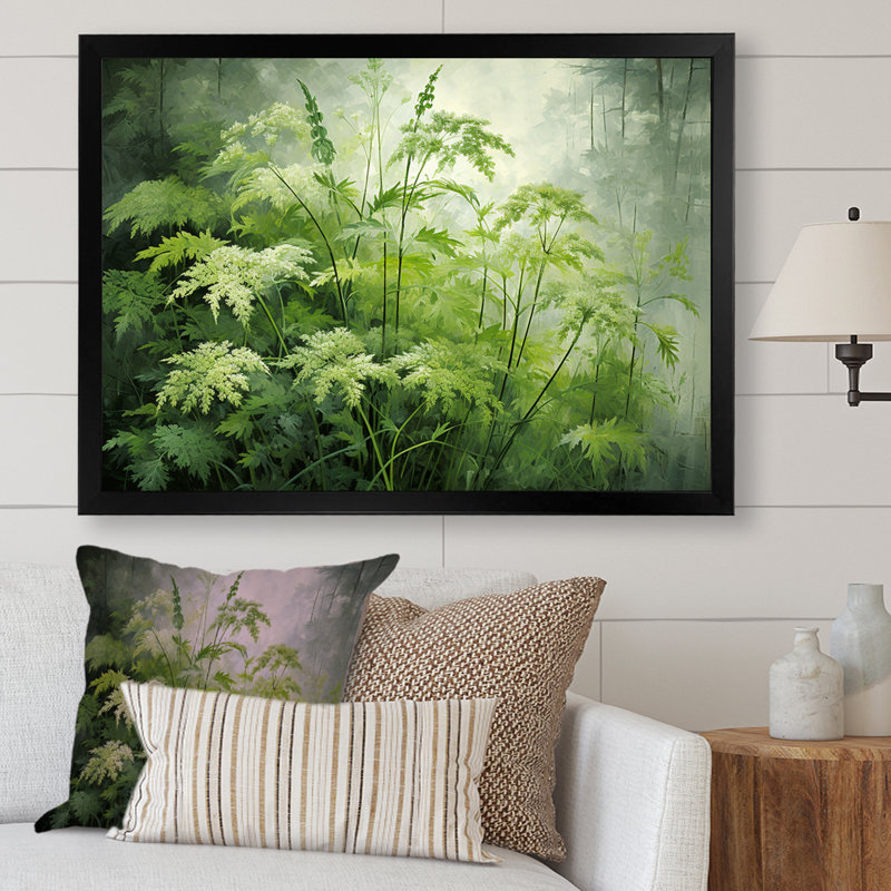 «Herbs Pottery Delights 1 - Floral Herbs», art mural, H 12 po x l 20 po x P 1 po, Cadre d'angle fermé noir