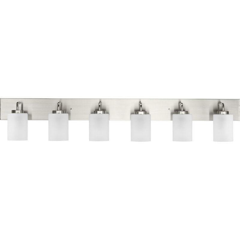 Éclairage pour meuble-lavabo à intensité variable à 6 lumières Baldassarre, Nickel brossé