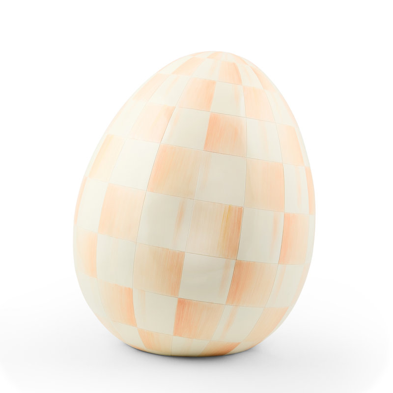 Mint Check Large Egg, 18 in x 15 in, Orange/White