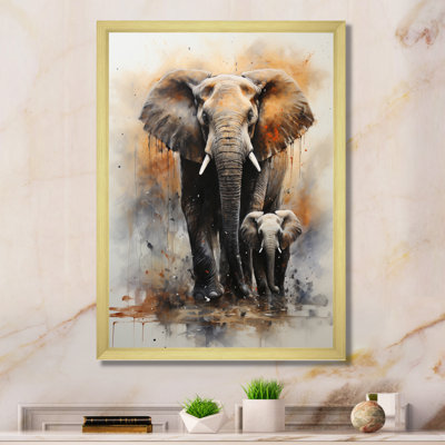 «Keehn Elephant Gentle Giants Elephants II», reproduction sur toile encadrée