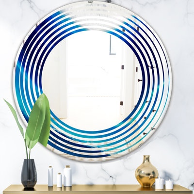 Miroir mural moderne sans cadre en cristal d’onde de tranche agate