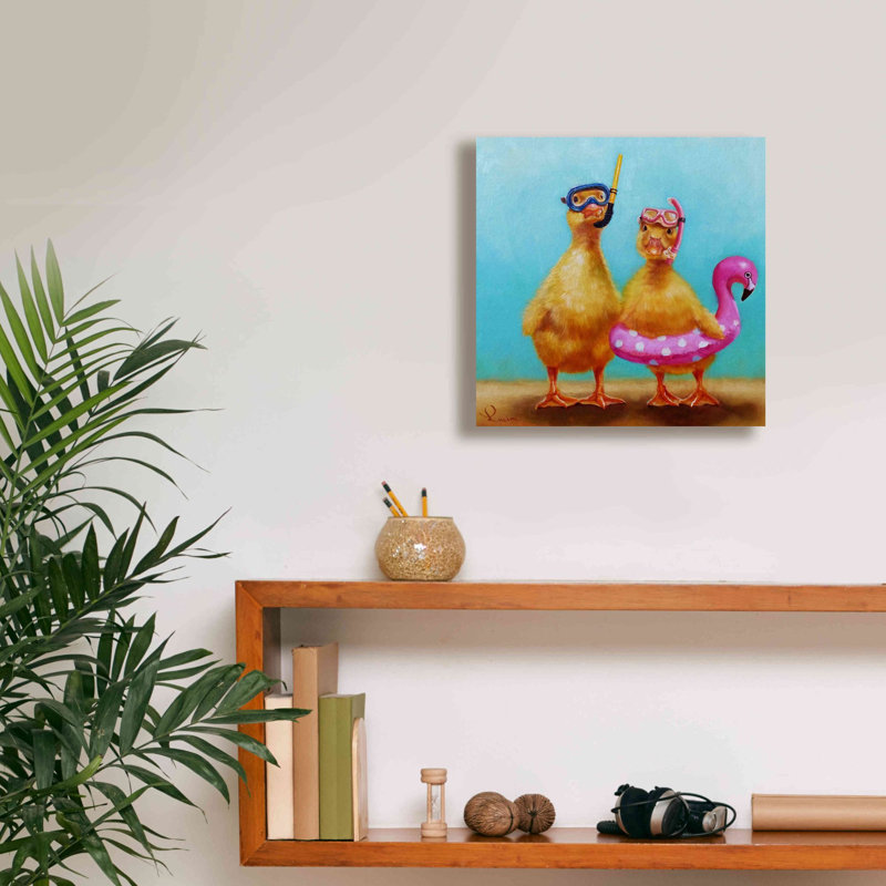 «Pool Party» par Lucia Heffernan, art mural sur toile, H 12 po x l 12 po x P 0,75 po