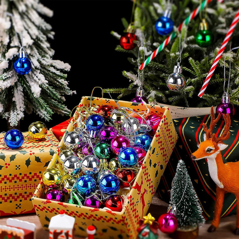 Ensemble 24 pièces d'ornement boule de Noël, Noir, 48