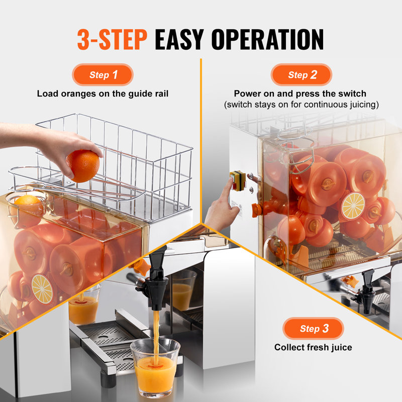 VEVOR Commercial Orange Juicer Machine with Automatic Peeling Function