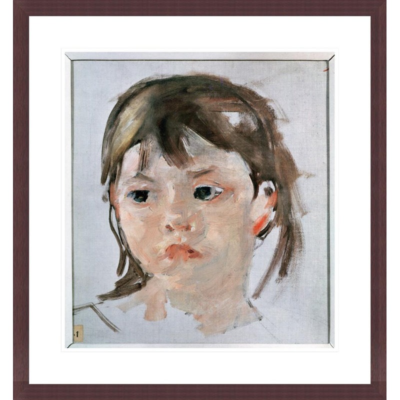 Head of a Young Girl (oil on canvas) by Mary Cassatt -Framed Giclee Print, H 25,15 po x l 23,5 po