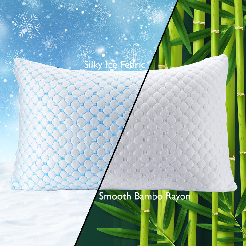 Harrigan Memory Foam Cooling Bed Pillow Firm Support with Cooling Technology, Washable System