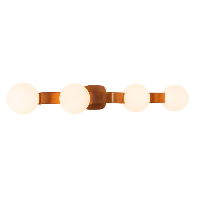 Briar 34-in Gold Bathroom Vanity Light, Walnut