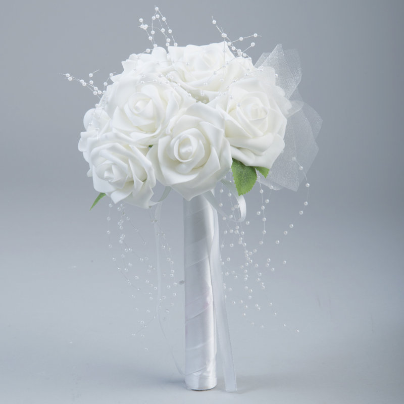 Arrangement floral rose en mousse, blanc