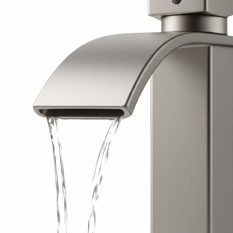 Robinet de lavabo en acier inoxydable à poignée simple en nickel brossé | Idée de cadeau, Nickel brossé