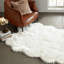 Tapis blanc à poils longs Haja Fluffy-100409044
