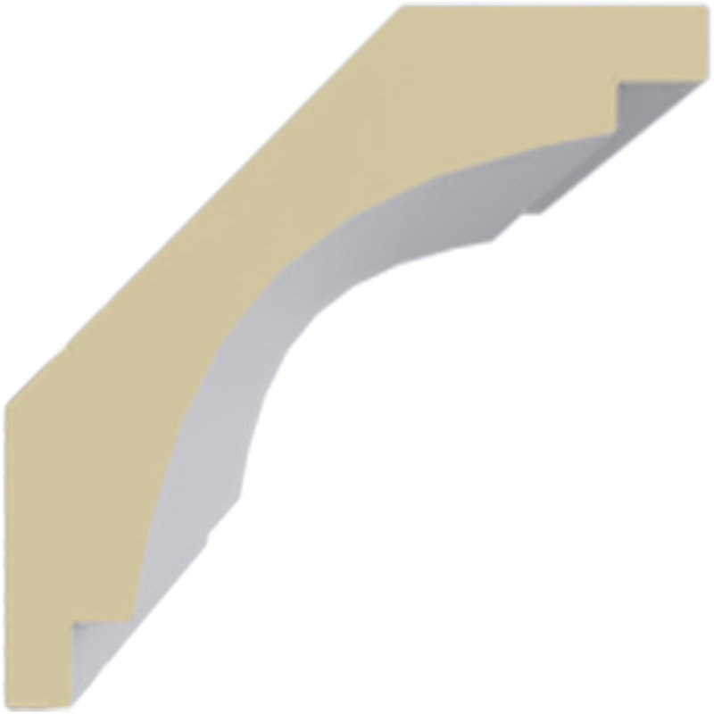 Primed White Polyurethane Geometric Crown Moulding Sample