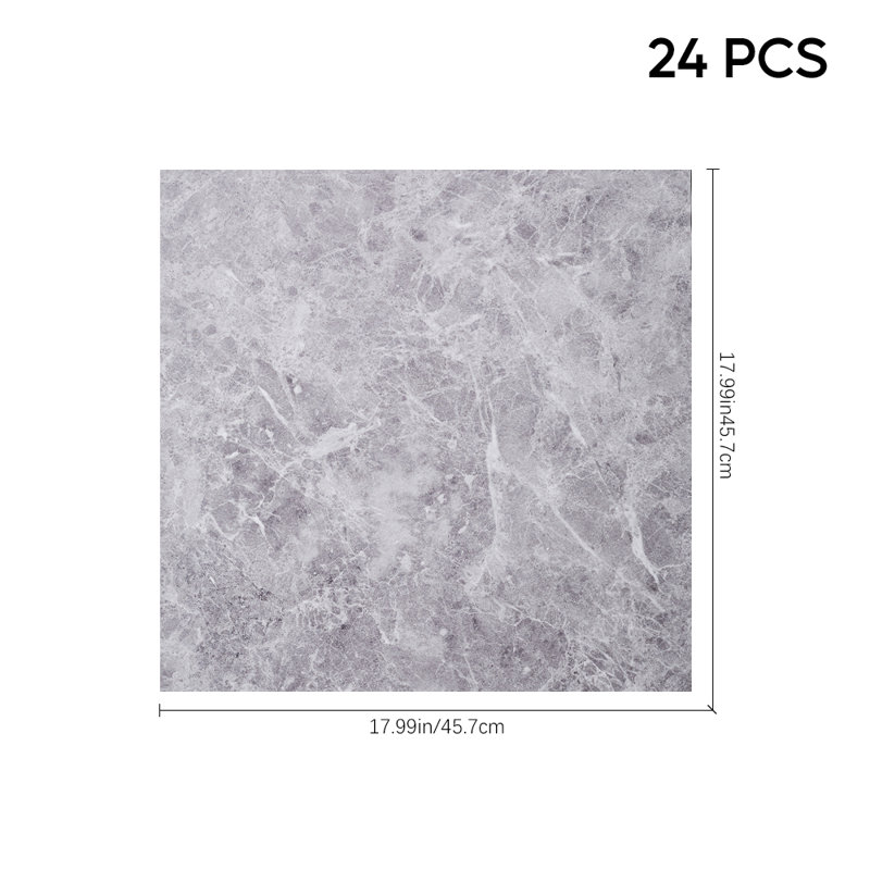 Deehan Self-Adhesive Floor Tiles: Realistic Stone & UV Coated, Grey