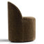 Petit fauteuil pivotant demi-tonneau en chenille avec roulettes cachées-1986257859