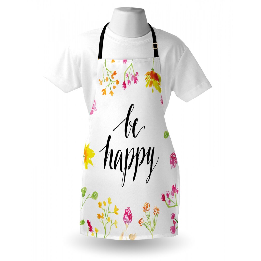 Schürze Spring Revival Floral Be Happy Phrase