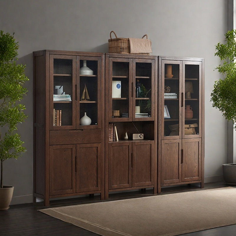 Nordic style solid wood bookcase