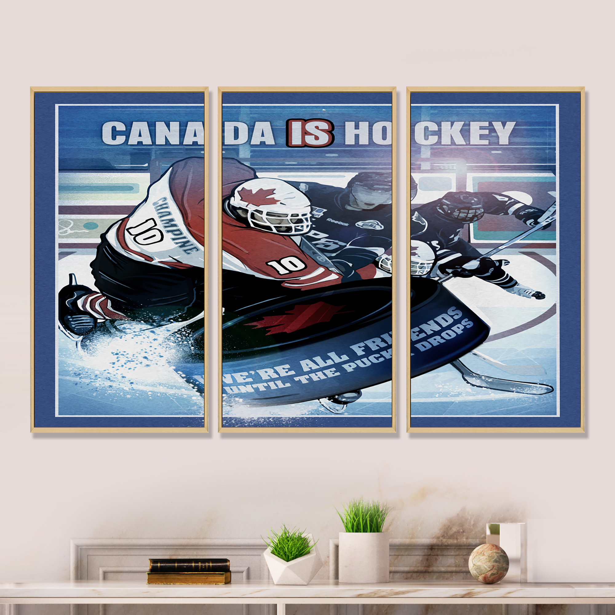 DesignArt Canada Is Hockey Traditional_Canadian Framed Canvas Wall