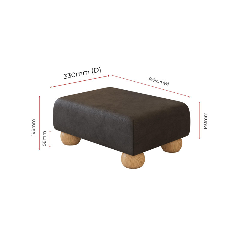 Collado Wood Bun Feet, Natural, Style Leather, Black