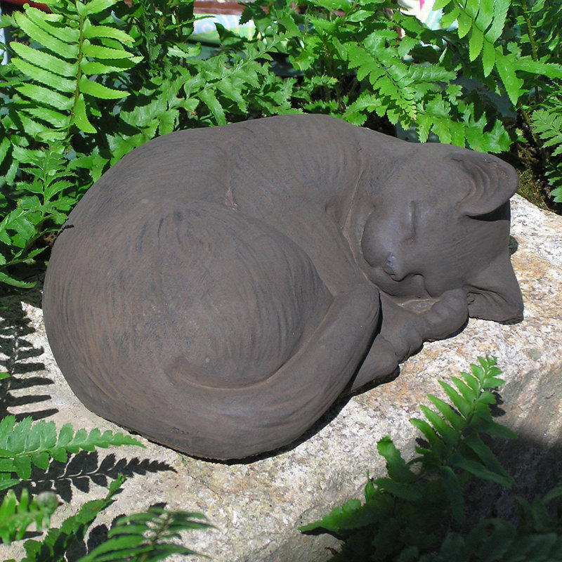 Small Curled Cat, Antique Gray