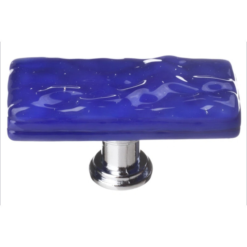 Poignée décorative Glacier, Chrome poli, Bleu cobalt profond