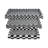 Decorative Coffee Table Tray With Checkered Inlay Detailing - Chic Accent Tray For Stylish Modern Home Decor Or Ottoman Tray - Set Of 3, 24", Black