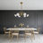 6-Light 29.5" Modern Linear Sputnik Chandelier